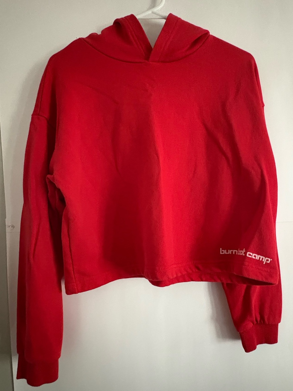 Burn Boot Camp Red Cropped Hoodie size small
